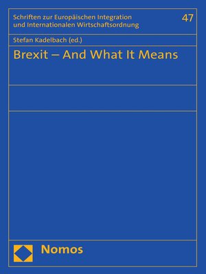 cover image of Brexit--And What It Means
